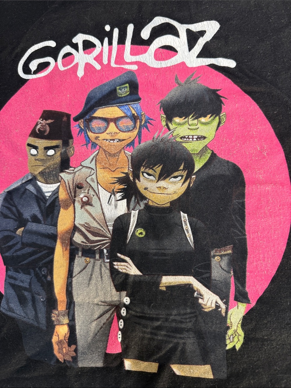 Tultex Gorillaz Graphic Tee - Black with Pink, Green, Blue Accents